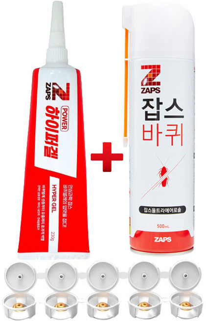 잡스 바퀴 하이퍼겔 230g+바퀴 울트라파워에어로솔 500ml+먹이통 30p 증정 바퀴벌레약, 1세트, 400ml