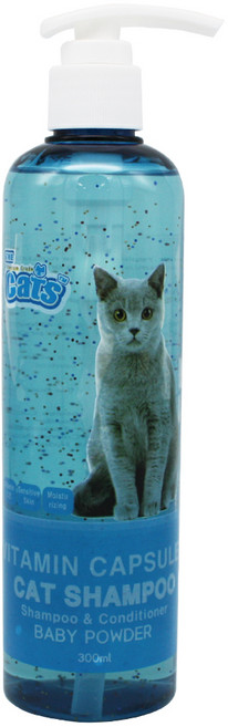더캣츠 비타민캡슐 고양이샴푸 베이비파우더향, 300ml, 1개