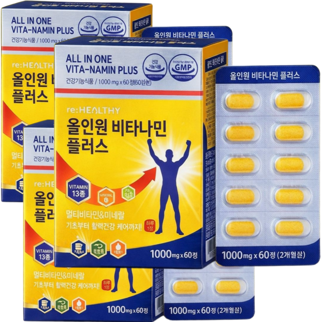 종합비타민 1위 비타나민 프리미엄 골드 플러스 씨플러스 올인원, 6개, 30정