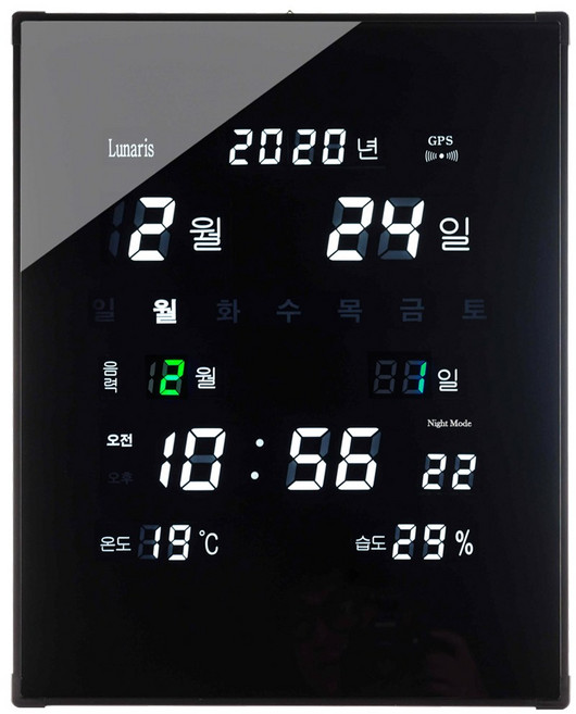 GPS전자벽시계 6종 LED무소음 온도 습도 날짜 개업이전선물 인쇄 국산, 해비치- GPS 수신 LED디지털 전자벽시계