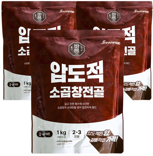 진한식품 바른 압도적 소곱창전골, 3개, 1kg