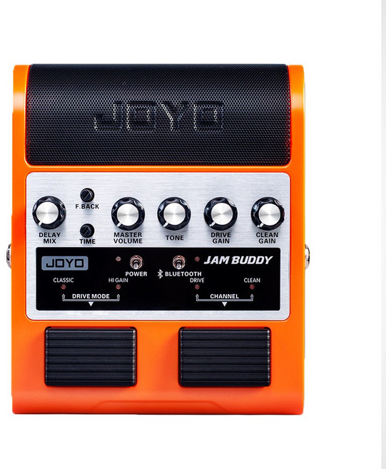 JOYO JAM BUDDY 휴대용 기타 앰프 및 페달 2 in 1 충전식 블루투스 기타 연습 앰프 풋 스위치 포함, 02 Orange, [02] Orange