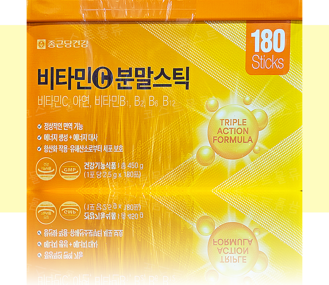 종근당 비타민C 분말스틱 2.5g x 180포 아연 코스트코, 180개