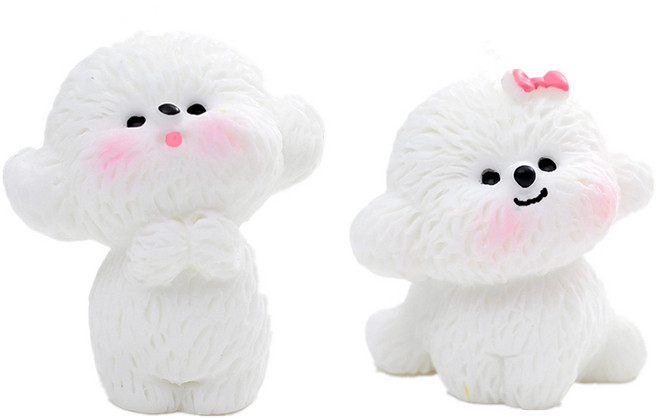 강아지 미니어쳐소품 피규어 파츠, (G06) 리본 멍멍이