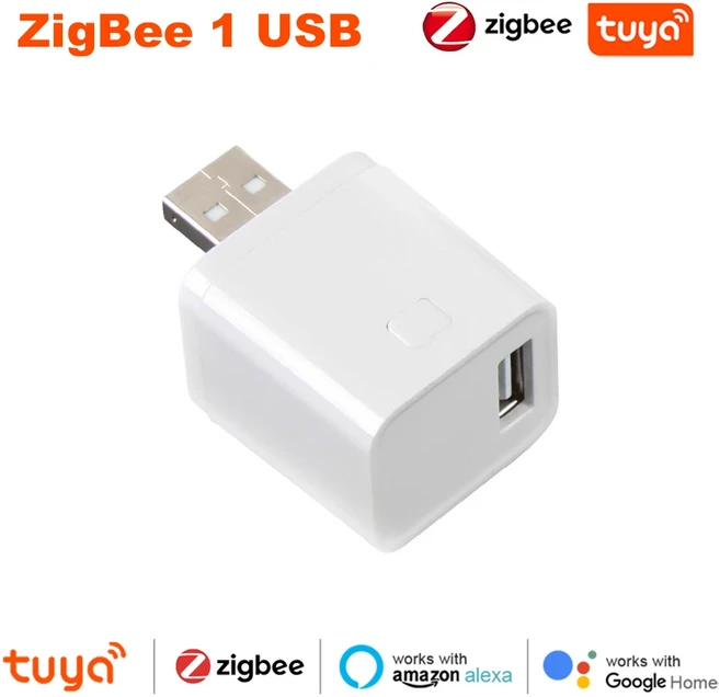 Tuya 스마트 USB C타입 와이파이 지그비 마이크로 어댑터 스위치 5V USB 전원 어댑터 알렉사 구글 앨리스, 01 zigbee, 04 1 USB