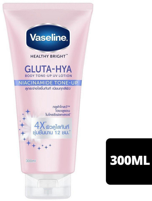 바세린 헬시 브라이트 바디 톤업 로션 Vaseline Gluta HYA Lotion, 1개, 300ml