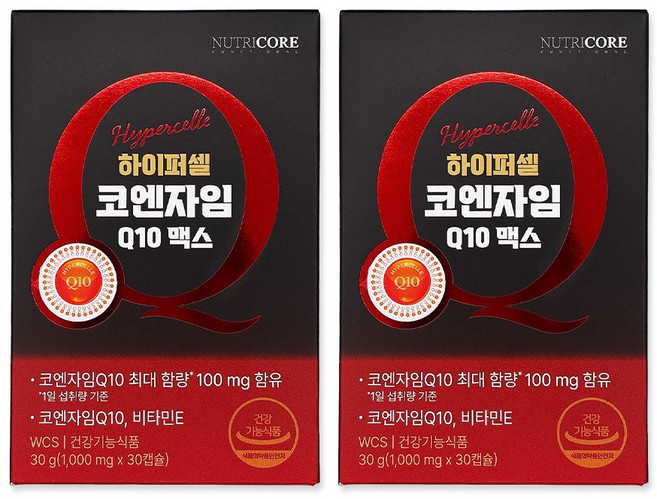 뉴트리코어 하이퍼셀 코엔자임Q10 하이퍼코엔자임 코앤자임 2개, 30정