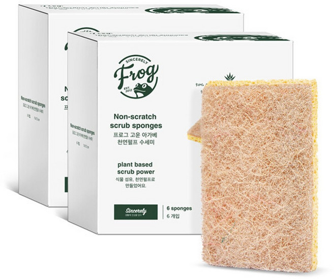 (현대Hmall)프로그 이태리 무흠집 아가베 천연펄프 수세미 6개입 X 2개, 1개, 12개입