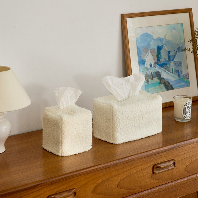 부클 티슈케이스, 미니_아이보리