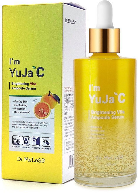 닥터 멜로소 아임 유자 씨 브라이트닝 비타 앰플 세럼 기미 잡티 대용량 비타 미백 앰플, 100ml, 2개