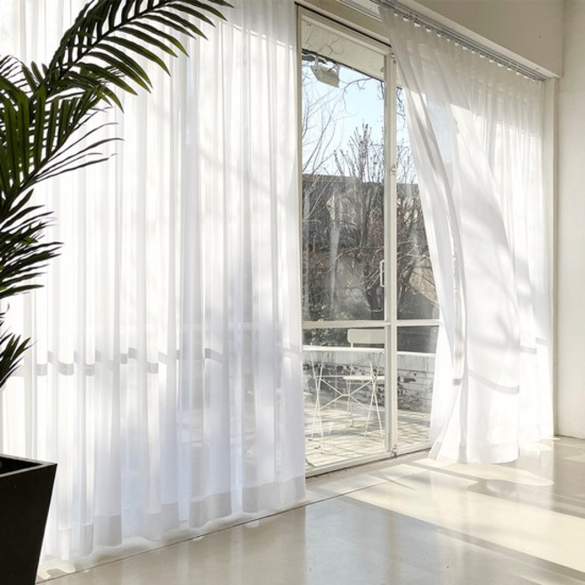 창안애 호텔식 차르르 쉬폰 속지 커튼 나비주름 거실 안방 린넨 속커텐