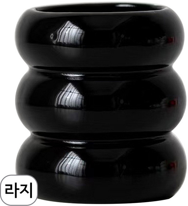 피카우스 큰사이즈 세라믹 화장품정리함 브러쉬 리모컨 보관함 연필꽂이 빗통, 1개, 벌룬블랙(L)