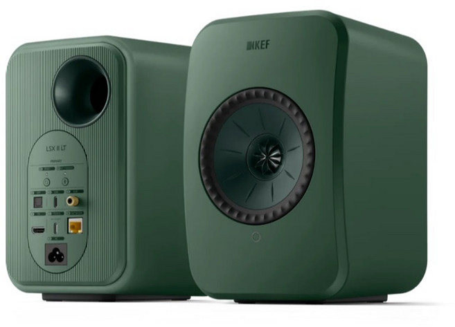 KEF LSX II LT Hi-Fi 主動式喇叭 4吋同軸音響 藍牙數位串流 公司貨保固2年, 灰綠,加購KEF P1喇叭架 黑銀兩色請註記
