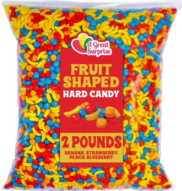 과일 모양 캔디 - 2파운드 - 설날 간식 - 포장되지 않은 Fruit Shaped Candies - 2 Pounds - Unwrapped Gumball Machine Refill, 런트, 1개