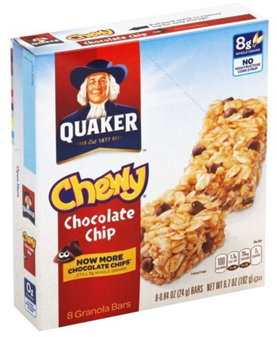 Quaker 퀘이커 츄이 그래놀라 바 초콜릿 칩 192g x 12팩 Chewy Granola Bar