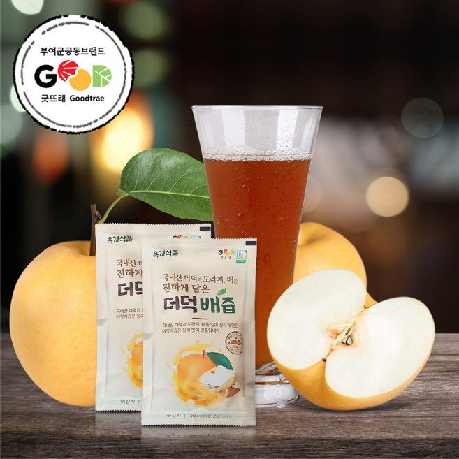 전대표 부여 굿뜨래 더덕배즙 Codonopsis lanceolata pear juice, 30개, 100ml