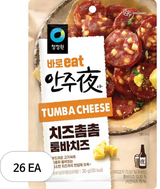 대상 청정원 바로 eat 안주야 치즈촘촘 툼바치즈, 30g, 26개