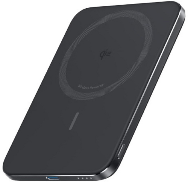 Anker 5000mAh Qi2 15W 超薄磁吸行動電源, 幻影黑, A1665BK