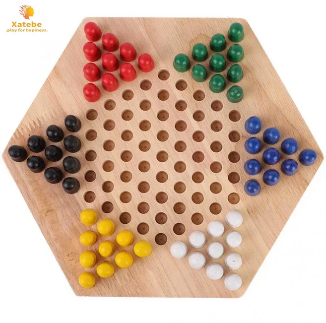 체커 세트 나무 교육 보드 클래식 전략 가족 체스 게임 선물, A, 1개