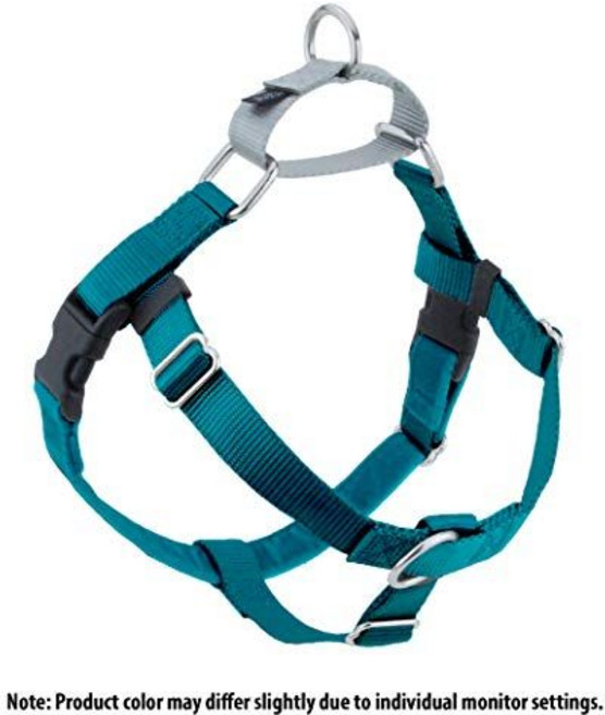2 Hounds Design Freedom No Pull Dog Harness Adjustable Harness Easy Walking & Comfortable Contr, 1개, Teal