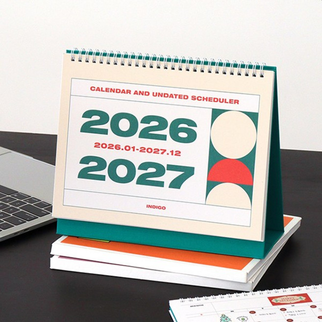 (26-27) 기본 2년 탁상 달력 (26년 1월~27년 12월) 데스크캘린더 스케줄러 일정 플래너, [J4 02-006849] 기본 2년