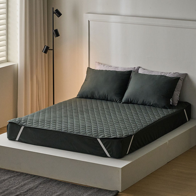 에메르 알러제로 다운필 클리니 누빔 침대패드, 코지 차콜