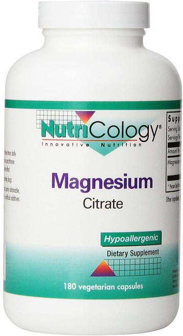 Nutricology 마그네슘 시트레이트 베지테리안 캡슐, 180개입, 1개, 180정