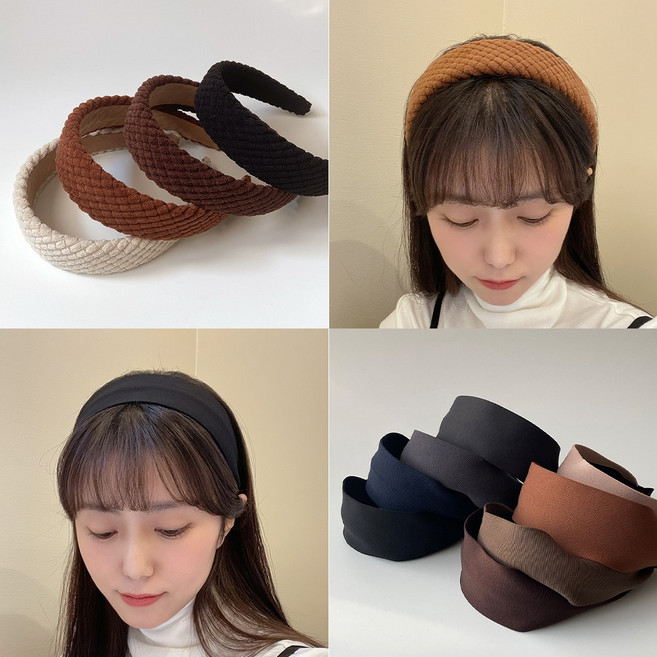 [1+1]겨울 니트 리본 벨벳 헤어밴드 머리띠 제니머리띠 제니리본 리본헤어밴드 리본머리띠 기본머리띠 컬러헤어밴드 실크머리띠 체크머리띠