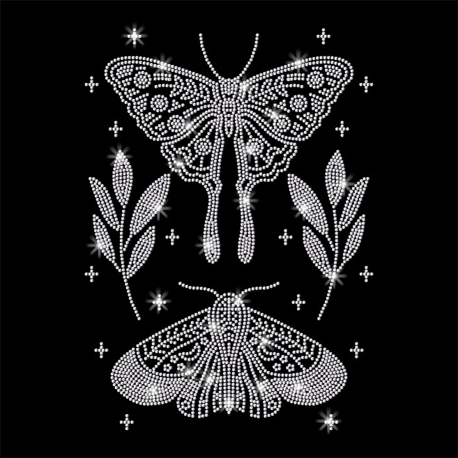 1개 유리 핫픽스 라인스톤 다리미 부착형 아플리케 의상 액세서리 (옷 가방 바지 곤충 장식용) 297x210mm, 혼합색