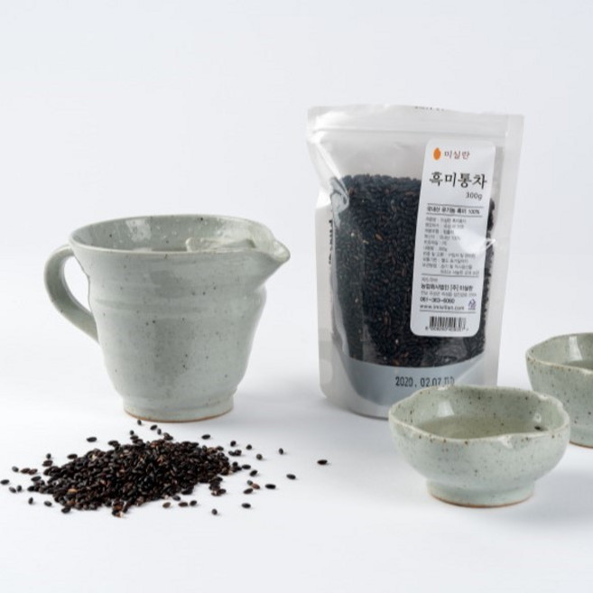 전남 곡성 유기농 볶은 흑미차 300g 무농약 흑미통차 곡물차 건강차, 1개, 1개입