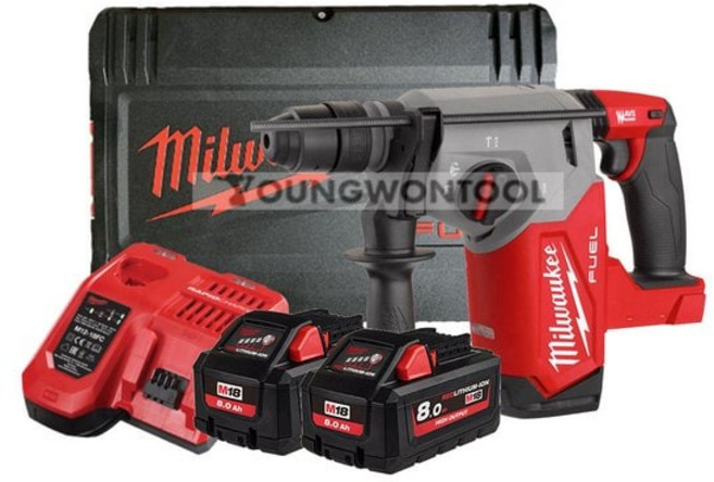 밀워키 밀워키 M18 FHX-802X 로터리 함마드릴 18V 8A 2개 셋
