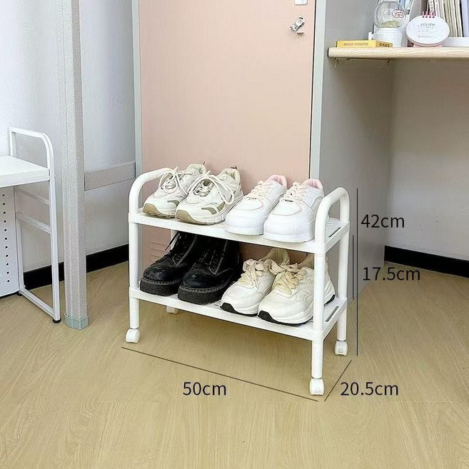 귀월미 2단 3단 4단 이동식 신발 수납장 바퀴형 다용도 선반 좁은 공간 활용, 흰색