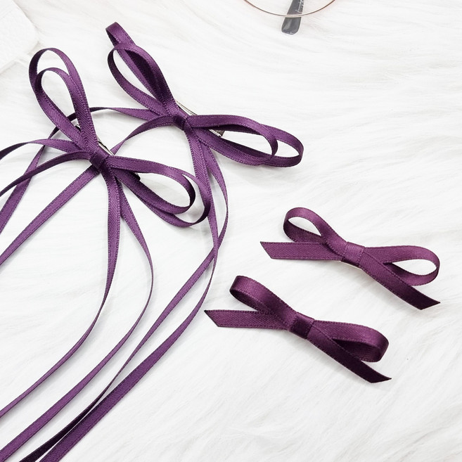 에떼리본 슬림 발레코어 리본집게핀4P H136