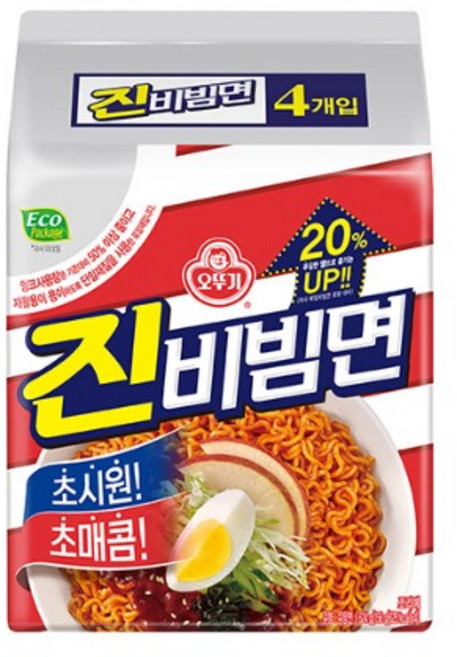 오뚜기 진비빔면 156g, 4개
