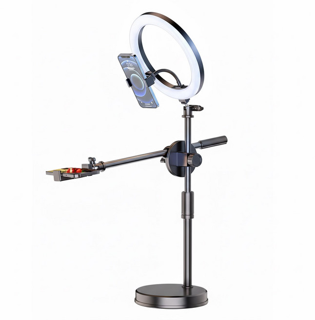 블레오 LED 링라이트 촬영 조명 핸드폰 듀얼 거치대, 1개