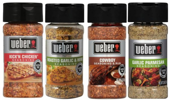 Weber 시즈닝 가루 양념 웨버 마늘 파마산 4.3온스 셰이커, 클래식 그릴링 스파이스 세트, 1개