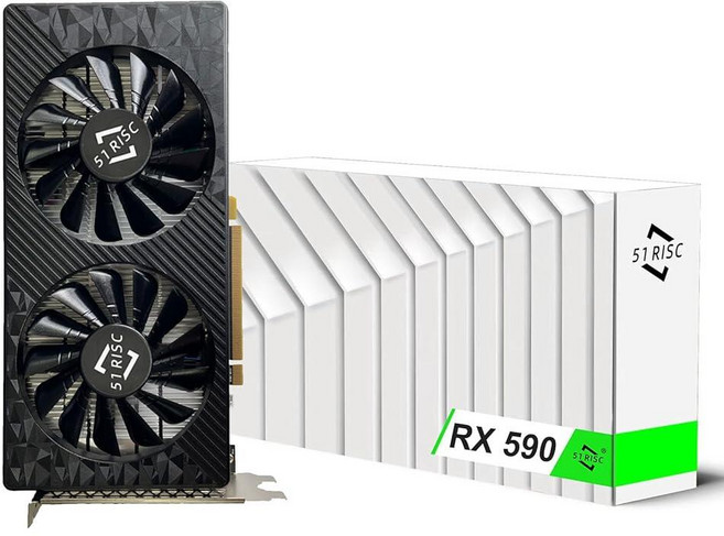 51RISC 라데온 RX 590 GME 그래픽 카드 2304SP 8GB GDDR5 256비트 PCIe 3.0 x16 1340MHz 베이스 클럭 게이밍 비디오 카드 (라데온 R, 51RISC 라데온 RX 590 GME 그래픽 카드,