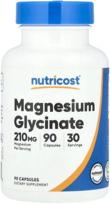 Nutricost 뉴트리코스트 마그네슘 글리시네이트 70mg 90 캡슐 미네랄 영양제, Nutricost 뉴트리코스트 마그네슘 글리시네이트 7, 1개 - 쿠팡