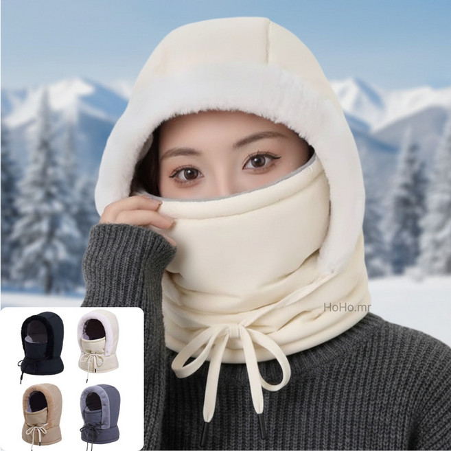 남녀공용 겨울 패딩 후드 귀마개 넥워머 마스크 올인원 일체형 방한모자 바라클라바 남성 여성 겨울모자 라이딩 등산 스키 모자, 1개, 그레이차콜