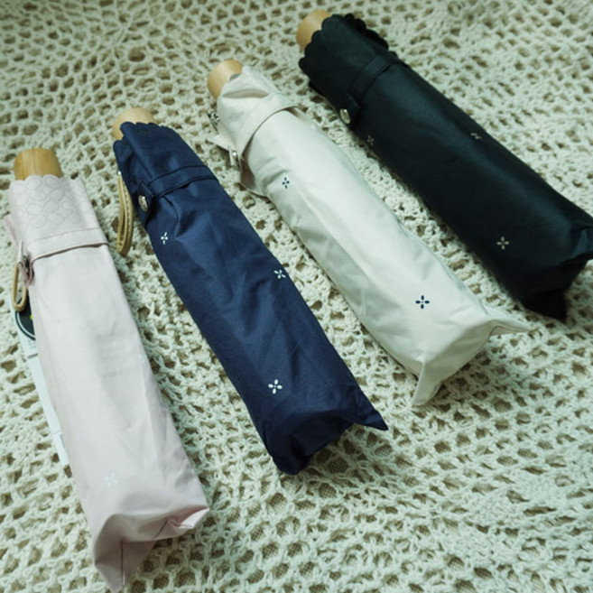 기라로쉬 플라워 도트 펀칭 암막 3단 슬림 경량 우양산 양우산 휴대용우산