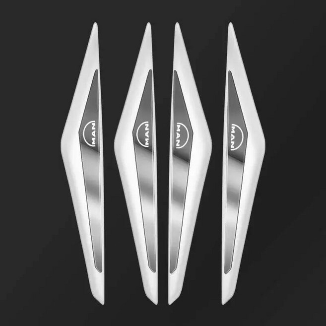 만트럭 부품 PVC 트럭 도어 보호 스티커 TGX TGS TGM TGE TGA용 3D 악세사리 4 개, White Silver