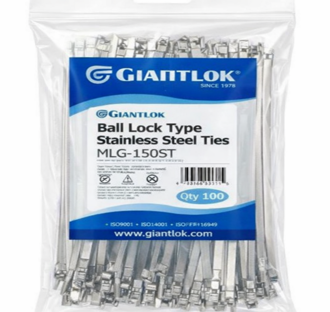 다올ETS 스텐 케이블타이 SUS316 자이안트록 전규격 판매, 실버, 100개