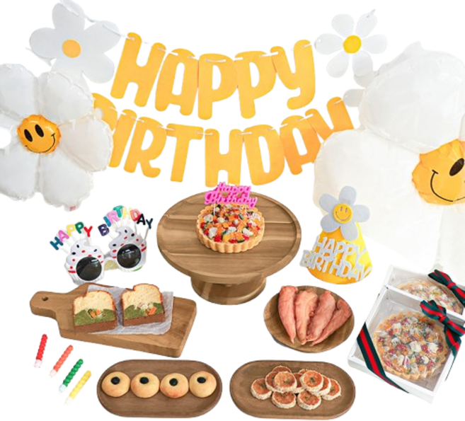 바르다펫 강아지케이크 + 파티용품 + 수제간식 생일세트 9종, 1살, 연어타르트, 1개