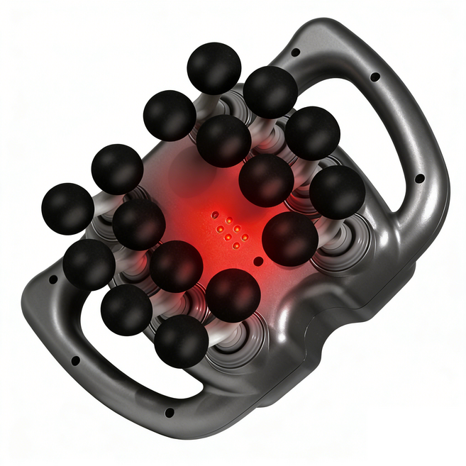 AIVK 16頭筋膜按摩槍，99檔力度調節，9種模式選擇，紅光熱敷，高清顯示，15分鐘定時, 交換禮物首選, 全身按摩儀