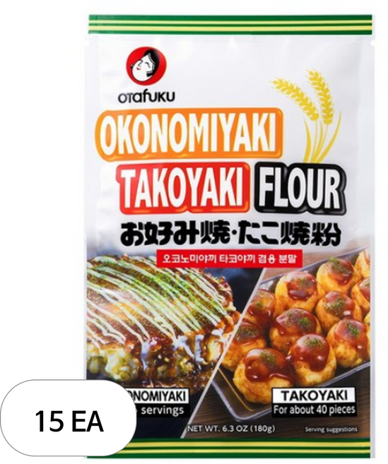 오타후쿠 오코노미야끼 타코야끼 겸용 분말, 180g, 15개