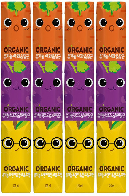 오가닉유기농 크니트니지니125ml 각4개씩 (총12팩) 아이들 음료, MVG-크니트니지니125ml 각4개씩, 125ml, 2개