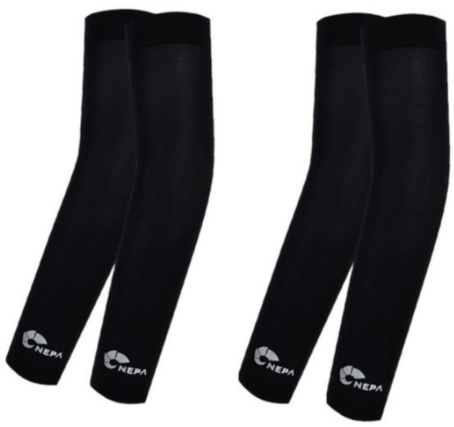 네파 무봉재 쿨토시 암슬리브 1+1, 블랙+블랙, 1세트