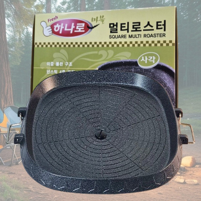 하나로 마블 사각 이중 불판 구이팬 32cm, 본상품선택, 본상품, 1개