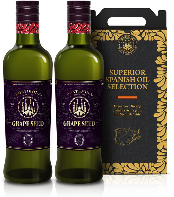[선물포장]포스티보나 포도씨유 오일선물세트, 500ml, 2개