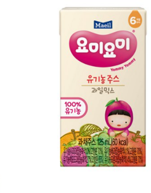 매일유업 요미요미 유기농 주스, 125ml, 40개